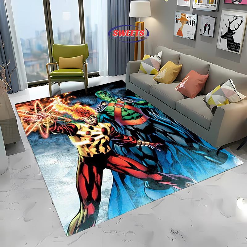 New Shelves! DC Martian Manhunter Carpet,Living Room Bedroom Office Area Children's Room of Choice,Non-slip Machine Washable Mat