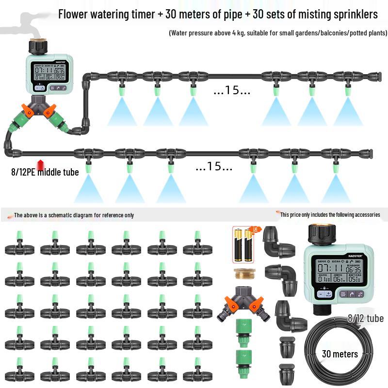 Smart Garden Sprinkler: Timed Irrigation System with Large Screen Controller for Automatic Flower Watering
