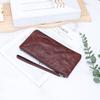 Unisex Retro Vegetable-Tanned Leather Wallet & Phone Clutch