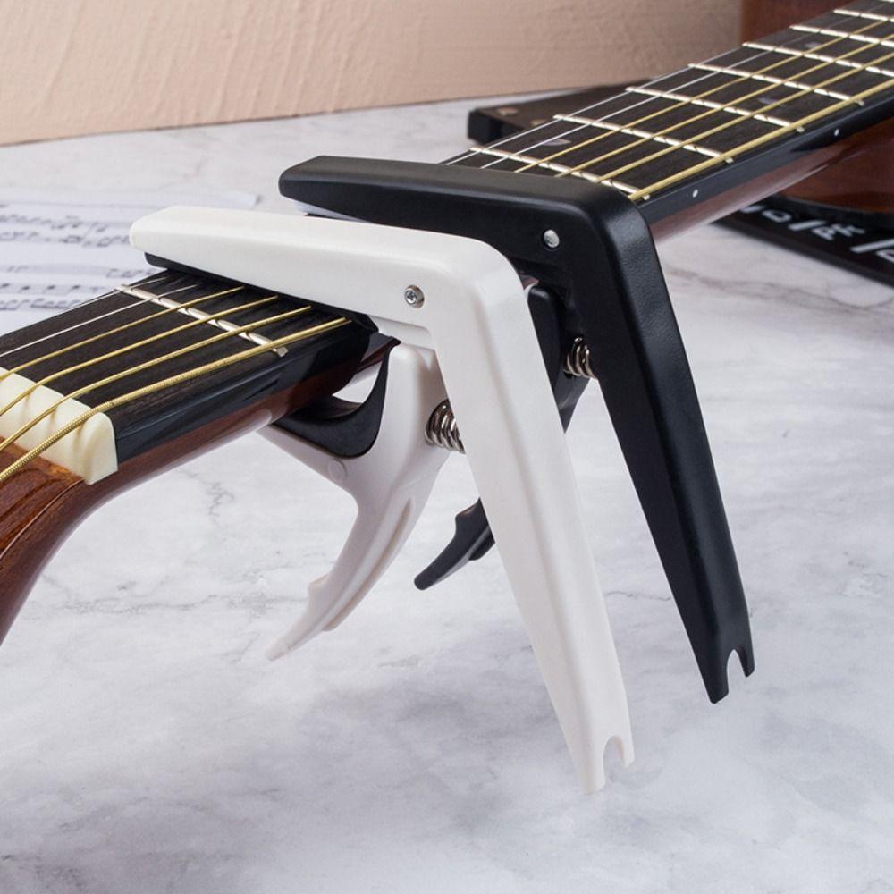 Black/White Guitar Capo Universal Guitar Tone Adjusting Clamp for Acoustic Classic