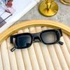 Vintage Beach Travel Gradient Women's Fashion Rectangle Leopard Sun Glasses Shades Men Square Sunglasses Luxury Designer Eyewear