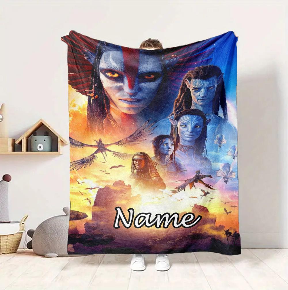 Benutzerdefinierter Name Avatar Welt Flanell Decke Überwurf Weich Warm Sofa Bett Dekor Einzigartiges Geschenk