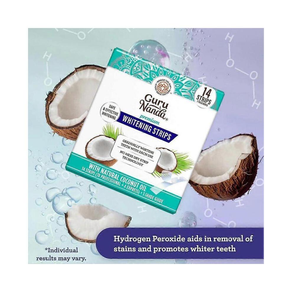 Natural Coconut Oil Teeth Whitening Strips Alcohol-Free Formula for Sensitive Teeth