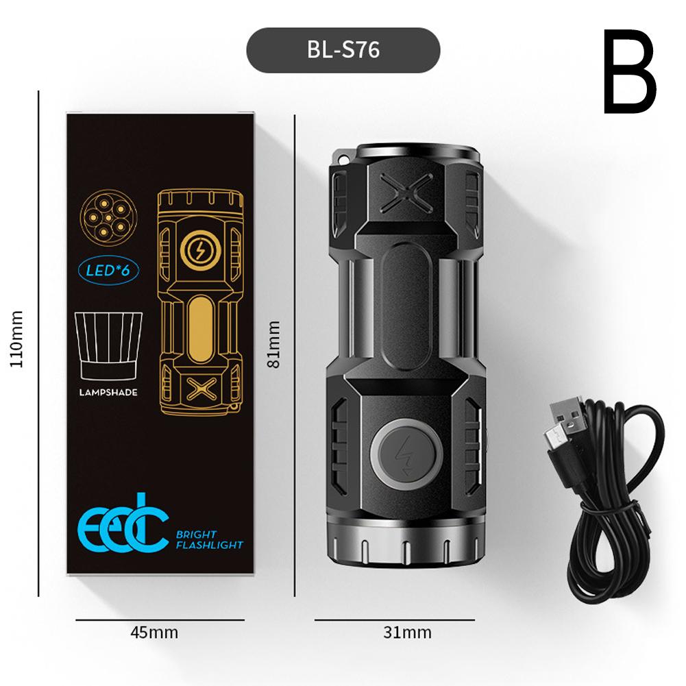 Flashlight Led Strong Light Rechargeable Portable Camping Lantern With Magnet Use Focusing  Long Range Lighting Equipment