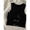 Sleeveless Seamless Slim Fit Camisole Sleeveless Open Back Slim-Fitting Suspenders Vest Women