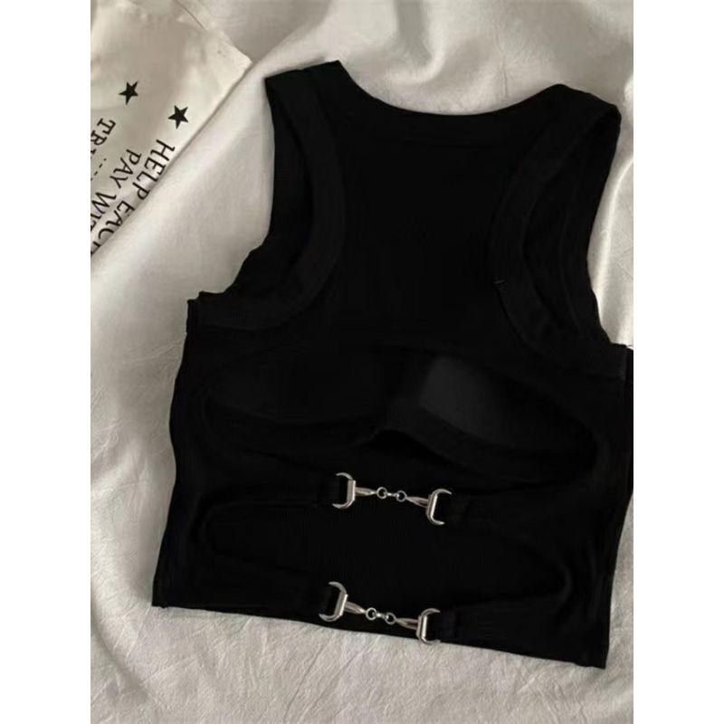 Sleeveless Seamless Slim Fit Camisole Sleeveless Open Back Slim-Fitting Suspenders Vest Women