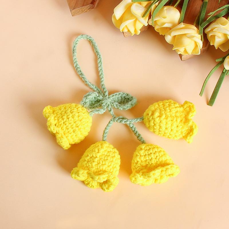 Lily of the Valley Woolen Bag Charm with Preserved Flowers – Girlish Heart Keychain Gift