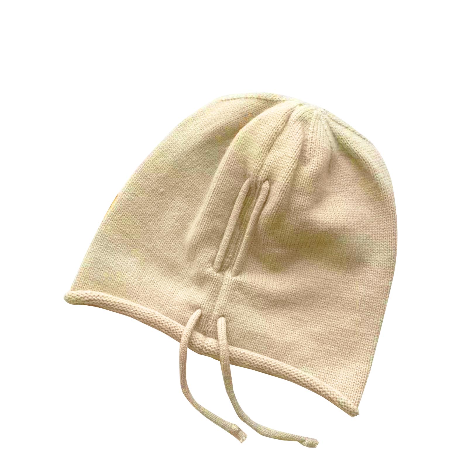 Женские наушники Шапка из вязаной шерсти на кулиске с завитками One Size