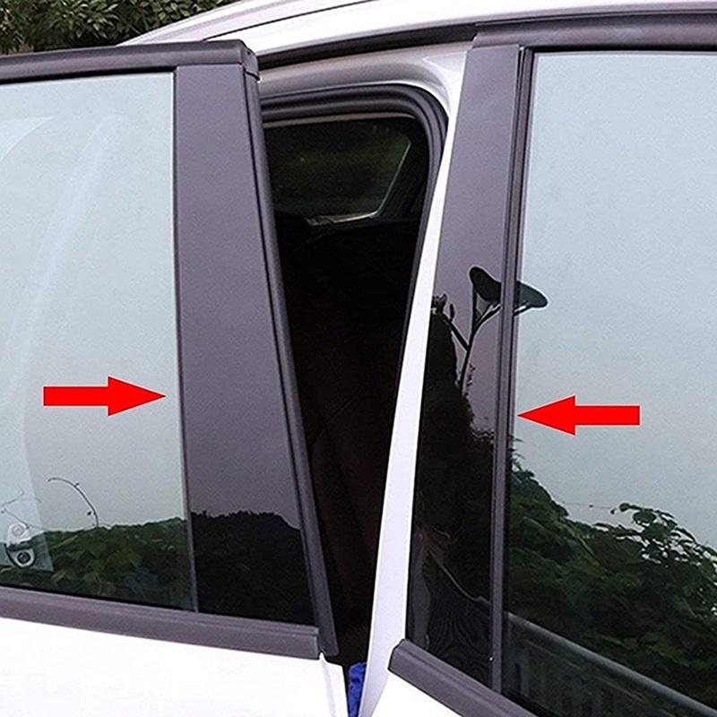 Glossy Black Car Window Pillar Post Sticker Decor Trim Film Fit For Honda Accord 2008-2012