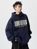 Men's Trendy College Style Heavyweight Hooded Sweatshirt - Autumn/Winter Velvet Pullover with Letter Print