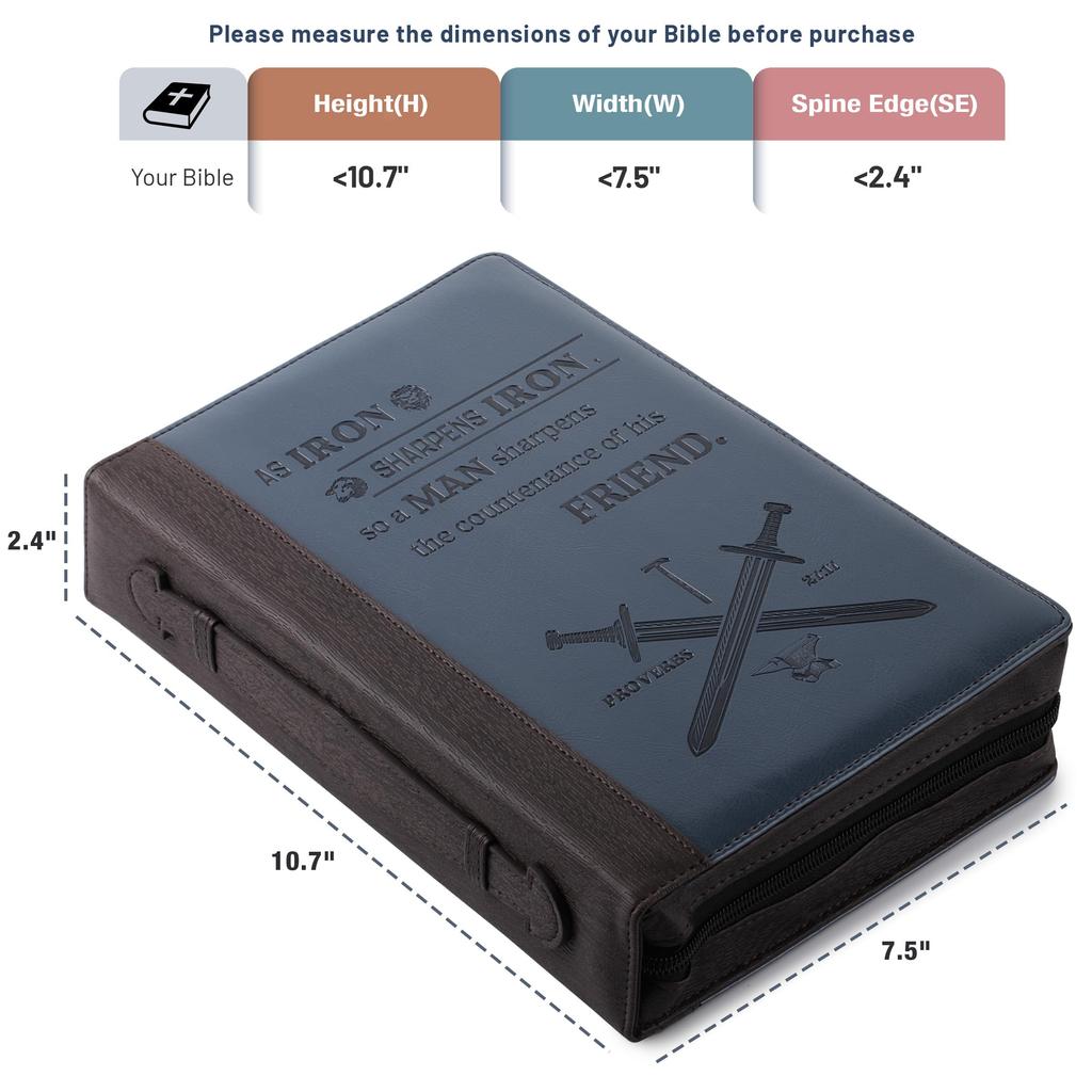 Pen Bible X X Bible Bible Bible Bible Faux Leather Bible Bible Cover Bible Carry Bible Holder Mr. - Men's Cover, 10.75" 7.5" 2.4", Men's Case, Bag,