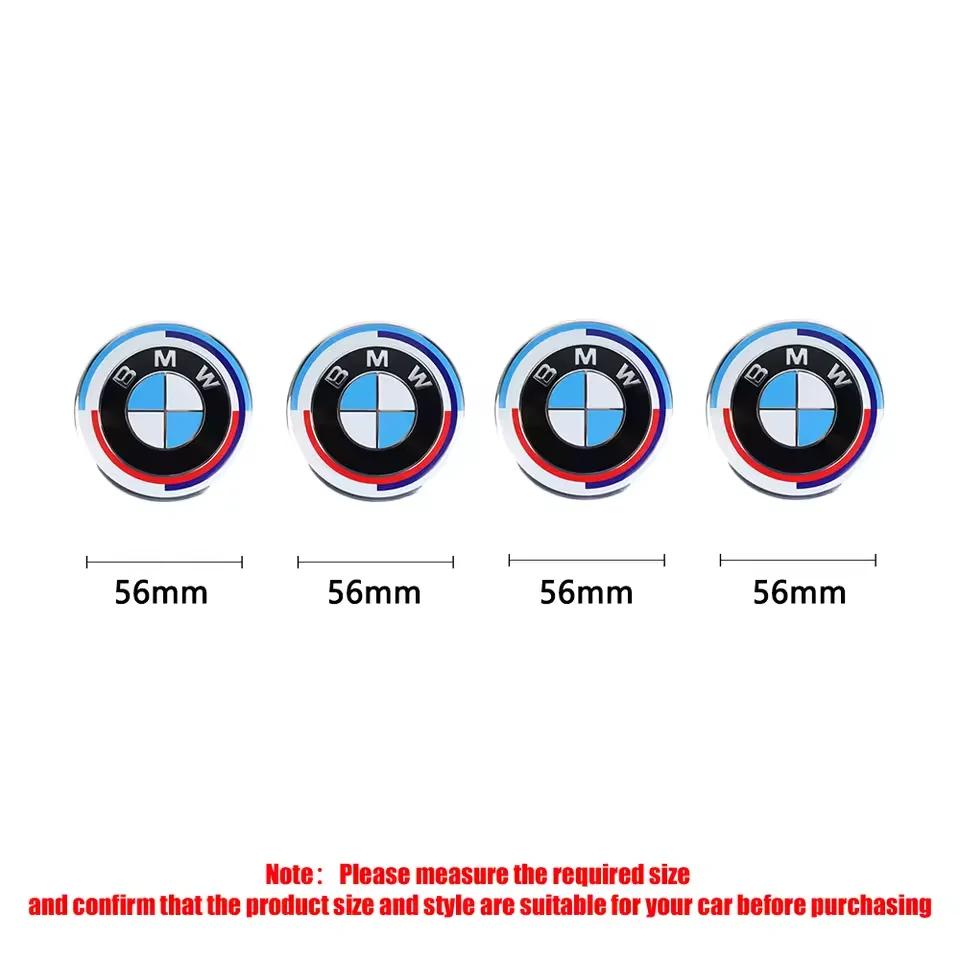 4Pcs 56mm 68mm Wheel Center Caps Emblem Badge For BMW 50th Anniversary X3 X5 X6 E39 E46 E90 E60 E87 E53 F10 F20 F30 M3 M5 M6 Z4 ZDFVU1