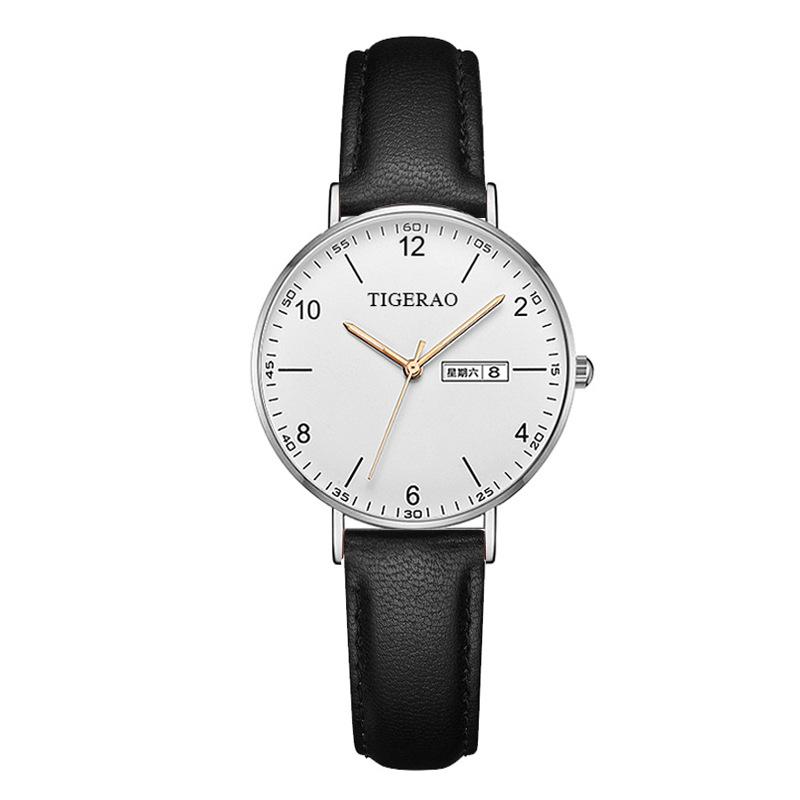 Womens Watch Automatic Quartz Dual Calendar Waterproof Luminous Ultra-Thin Elegant Wristwatch for Women