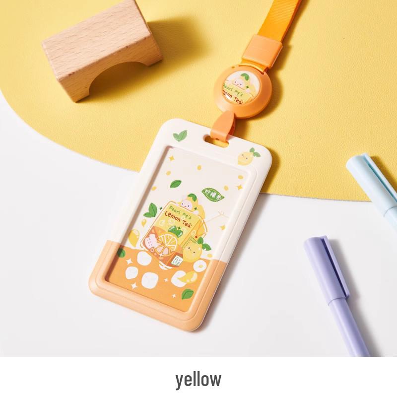 Youhe Cartoon Card Holder with Retractable Lanyard for Students and Employees - Ideal for Campus, Work, and School IDs.
