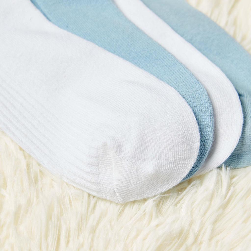 Women's Mid-Calf Spring/Autumn Cotton Knit Socks - Breathable, Sweat-Absorbent, Double Needle Stitching