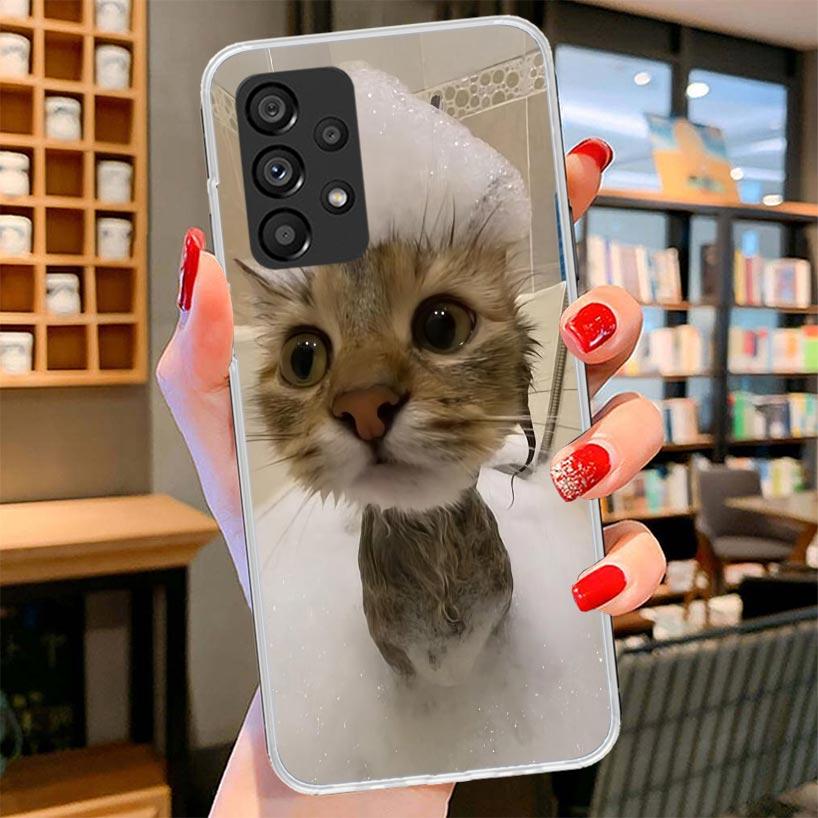 Pet Cat Funny Memes Phone Case For Samsung Galaxy A12 A22 A32 A52 A72 A02S Phone Case Note 20 Ultra 10 S10 Plus A51 A71 A50S A20
