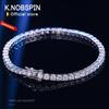 Knobspin 3mm 4mm Moissanite Tennis Bracelet Full Diamond GRA 925 Silver Plated Wedding Party Jewelry Bracelets for Women Man