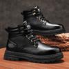 Foreign Trade Hot-selling Couple Models 2025 Autumn New Leather Thick-soled Outdoor Leisure Heightening Thick-soled Martin Boots