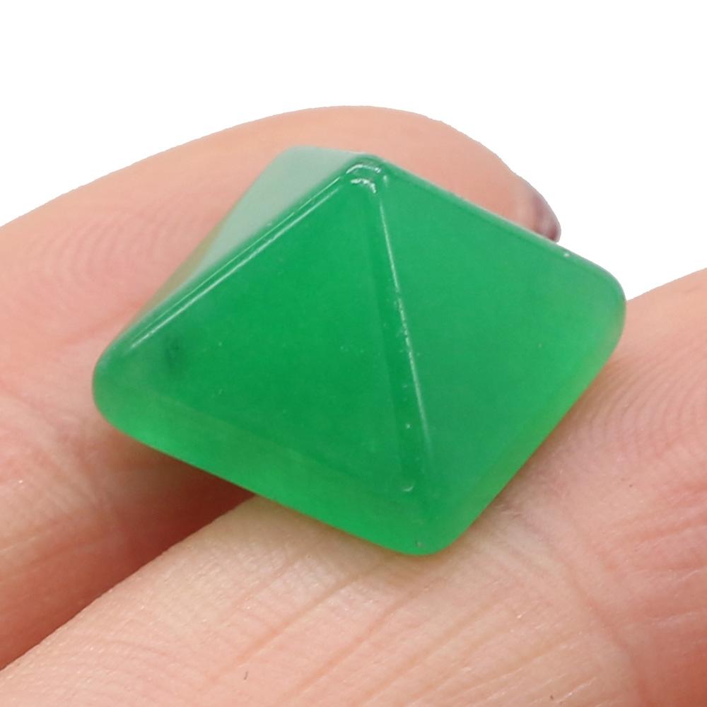 10Pcs Mini Healing Crystal Pyramid Decorative Ornament,Natural Stone with Four Sides Tapered,Reiki Crystal Point Home Decor Jewelry 14x14mm