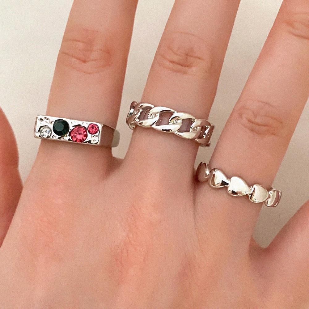 Verstellbarer Zirkon-Herz-Metallring für Damen – Stilvolles, vielseitiges Design