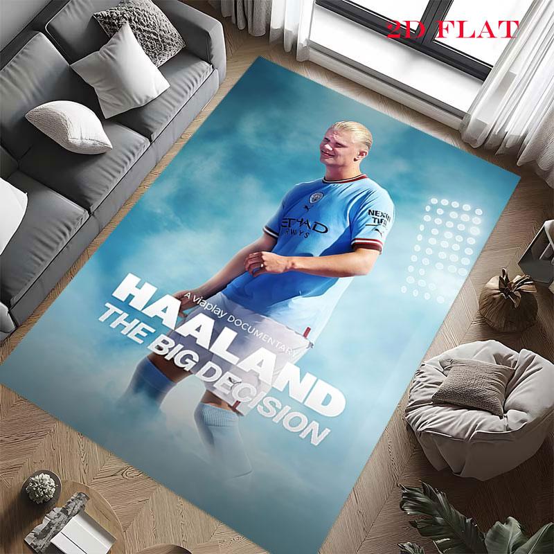 Erling Haaland Force Poster Carpet Rug for Living Room Bedroom Home Sofa Decoration,Kids play Nonslip Floor Mat