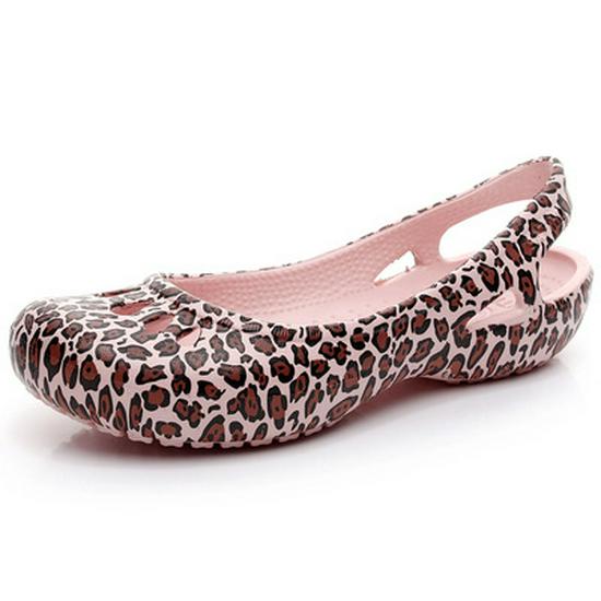 

Жіночі легкі нековзкі сандалі-клоги із закритим носком - Великий розмір желе пляжне взуття для медсестер W9 fits Size 40 рожевий/леопардовий