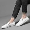 Fashion Flat Casual Men's Shoes Classic Minimalist Design Daily Office Leisure and Party Black and White Versatile Shoes Slip On