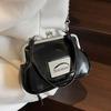 Fashion Trend Simple Light Luxury Oil Wax Leather Portable Clip Dinner Bag Versatile Korean Foreign Style Messenger Change Bag Woman