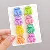 8pcs/set Black Colorful Geometric Plastic Small Hair Claws For Sweet Girls Mini Hair Clips Hairpin Kids Lovely Hair Accessories
