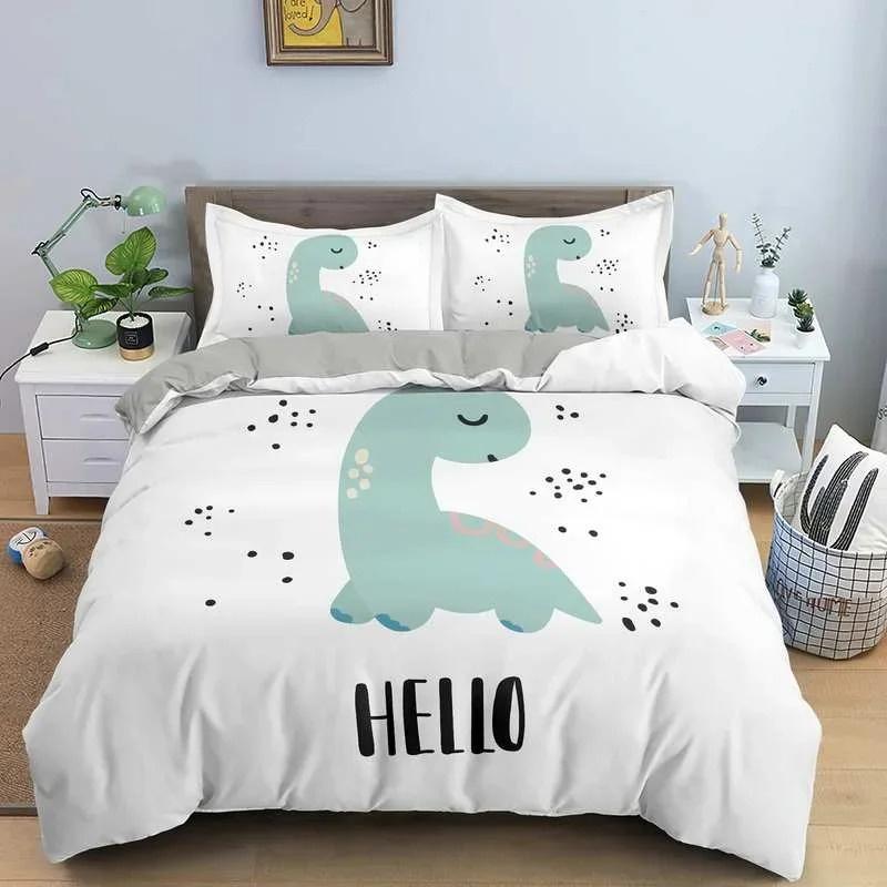 Polyester Comfortable Cartoon Pattern Duvet Cover Set 3-Piece Set With Duvet Cover And Pillowcases King Queen Twin Sizes For Boys Girls And Kids
