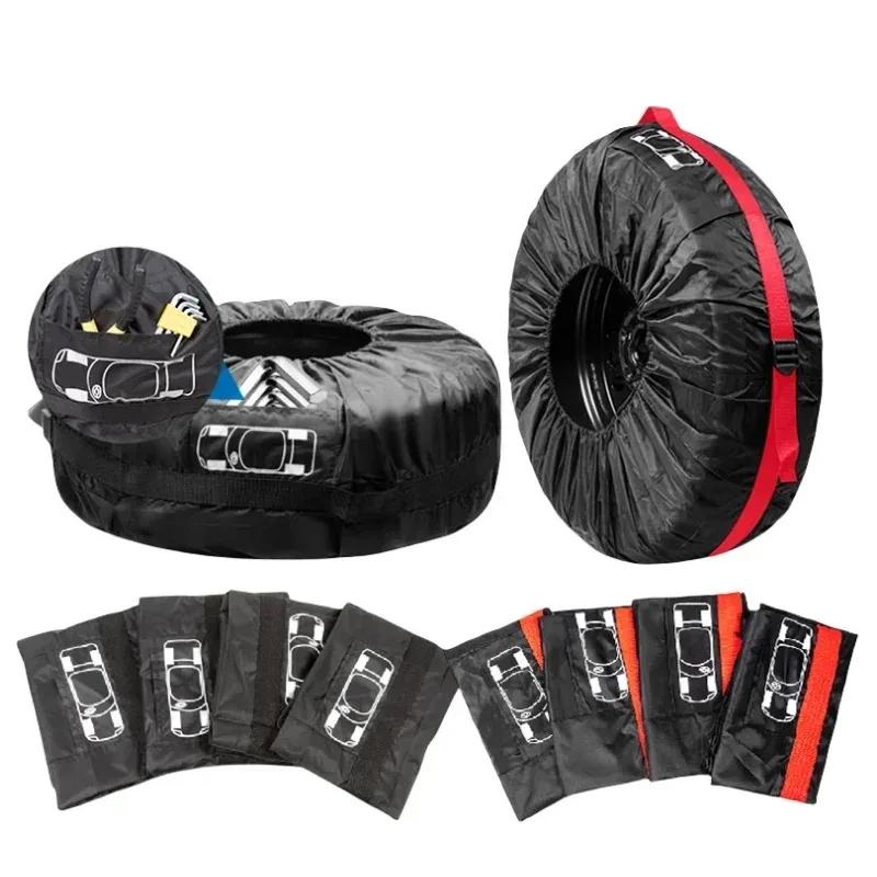 1PCS New Car Spare Tire Cover Case Polyester Auto Wheel Tire Storage Bags Vehicle Tyre Accessories Dust-proof Protector Styling
