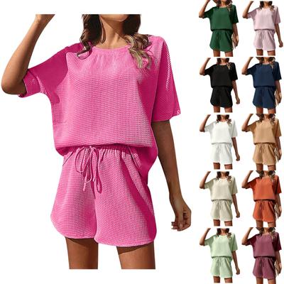 Dámska móda Jednofarebná športová šnurovacia dvojdielna súprava