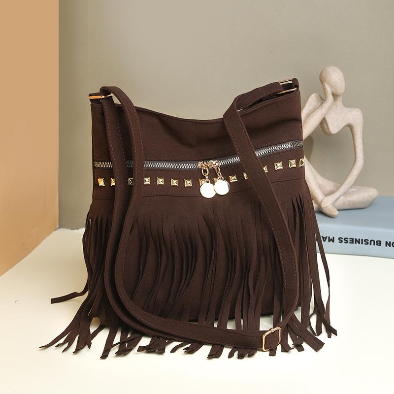 Tassel Shoulder Bag Women's Tote Bag Vintage Large Capacity Crossbody Bag