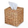 A33R-Water Hyacinth Handwoven Tissue Box Cover, Handmade Wicker Napkin Box Holder, Rustic Decorative On Table And Bathroom