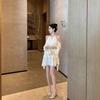 Spring and summer new French off-the-shoulder chiffon dress loose and thin ruffle edge elegant versatile fairy dress
