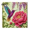 Floral Faux Pearl Design Hummingbird Art Kit Flower Bird Painting DIY Handmade Mosaic 3D Wall Craft Kit for Adults Gift Zen Project