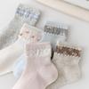Spring/Summer Breathable Cartoon Mesh Socks for Girls - Combed Cotton, Sweat-Absorbent, Comfortable Children's Socks