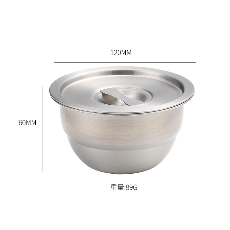 

304 Stainless Steel Steamed Egg Bowl with Lid Thickened Soup Bowl Baby Food Grade Porridge Bowl