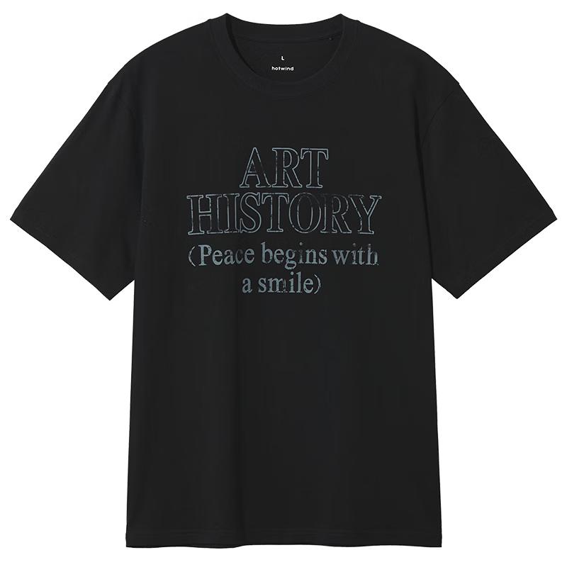 Hotwind Men s Retro Letter Print T-Shirt S