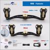 HEIGHTEN Reel Handle with 22mm Knob for Abu Universal Baitcasting Reels Fan Series 115/88mm Shimano, Daiwa, (Black & Gold, 88mm)