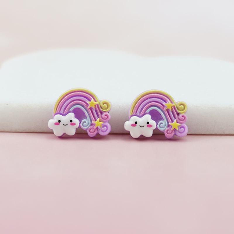 20Pcs New Mini Cartoon Cute Rainbow Flat Back Resin Cabochon Scrapbook Kawaii Diy Embellishments Charm Decorate Accessories A90