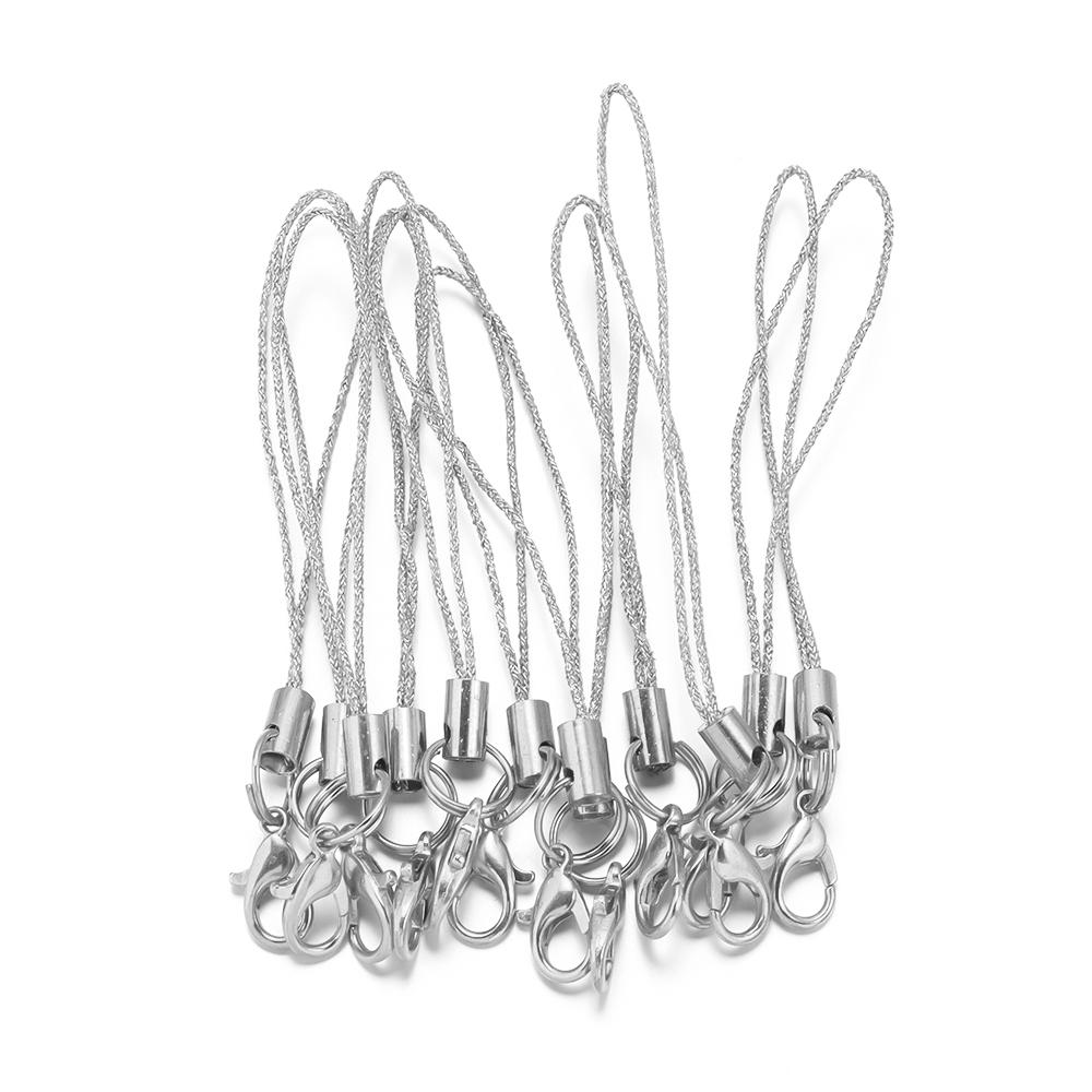 20pcs/lot Polyester Lanyard Double Ring Lobster Clasp Rope Keychains Cellphone Hook Keyring Bag Accessories For Key Ring Making