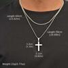 Vnox Men's Classic Cross Pendant Necklace, Stainless Steel Rope Cuban Blade Chain, Handsome Layered Neck Chains