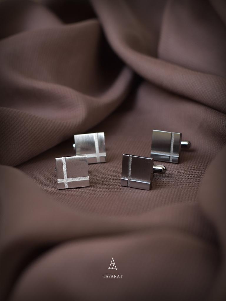 Cufflinks Cufflinks Made in Japan Brass Cross Cufflinks [Tabarat] Men's (Black Silver)