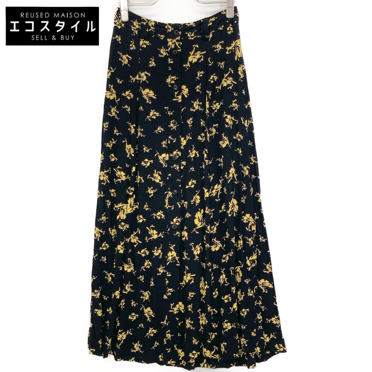 

GANNI All-over print maxi skirt skirt 32 blackUsed