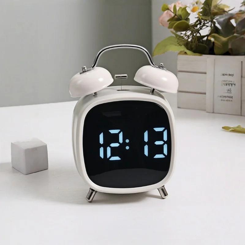 New Alarm Concise And Practic Clock Double Bell Super Loud for Heavy Sleepet Mode 12/24H Night Anti-disturb Table LED Clock