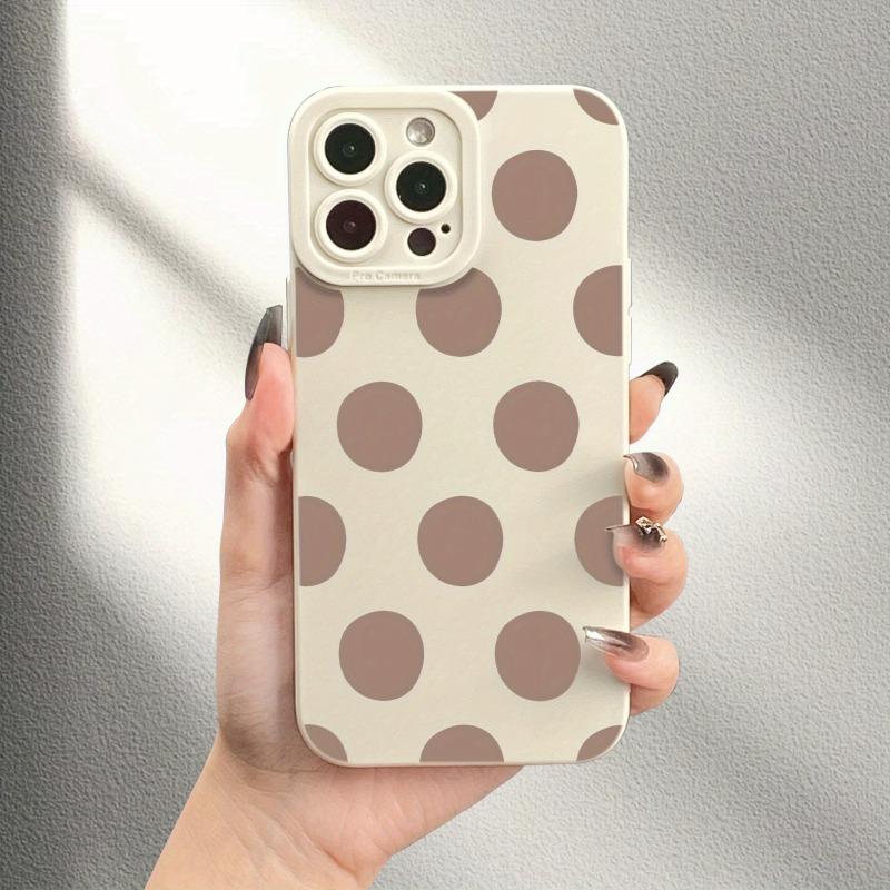 Brown polka dot pattern phone case suitable for iPhone 17 16 15 14 13 12 11 Pro/ Max /Plus anti-fall and shockproof
