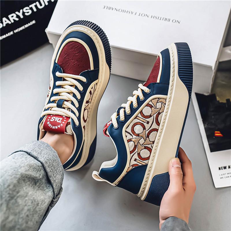 Men's shoes 2025 new summer versatile Guochao non-slip thick baseplate shoes street shooting trend work casual sports shoes