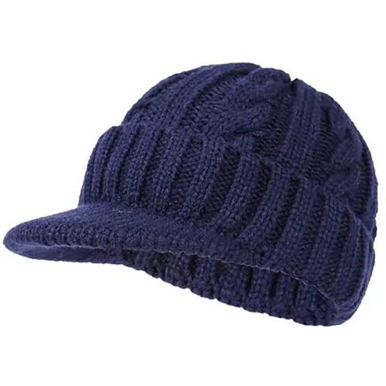 WTEMPO Cold-proof Windproof Outdoor Knitted Baseball Hats Men's Solid Color Thick Winter Soft Warm Woolen Hats