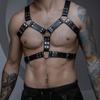 Adjustable Men's Bondage Shoulder and Chest Strap with Waist Belt for Nightclub Flirting